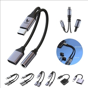 2-in-1 USB C Headphone Adapter & Charger Splitter